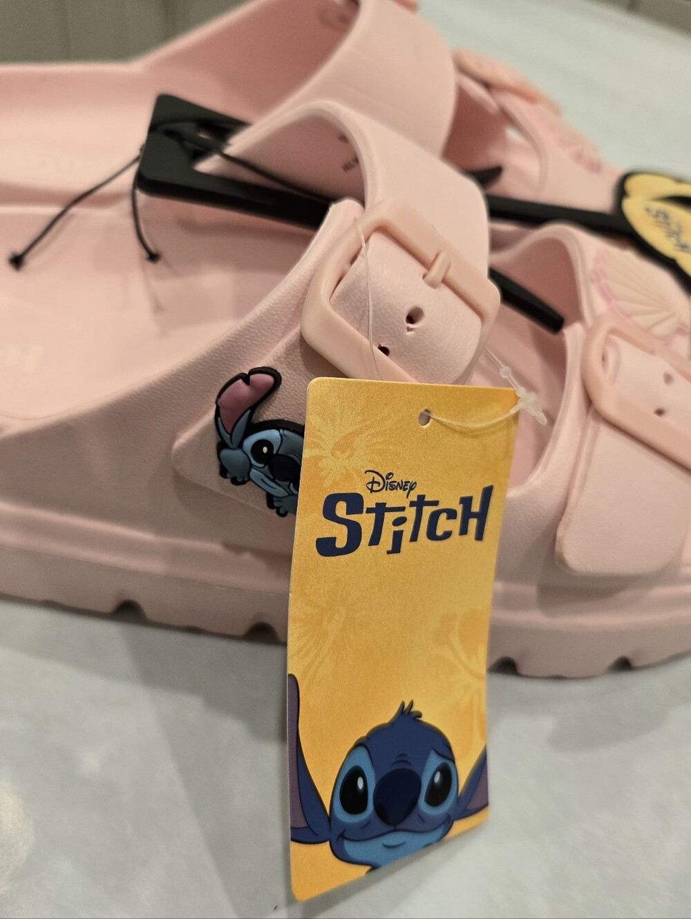 Disney Pink Stitch Kids Slide Sandals Size 9 NWT